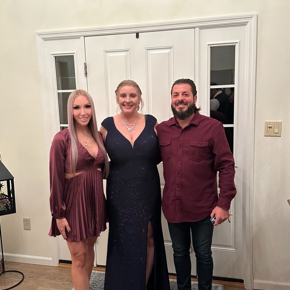 Elegant Purple Pleated Cut Out Dress - Picture 3 of 3